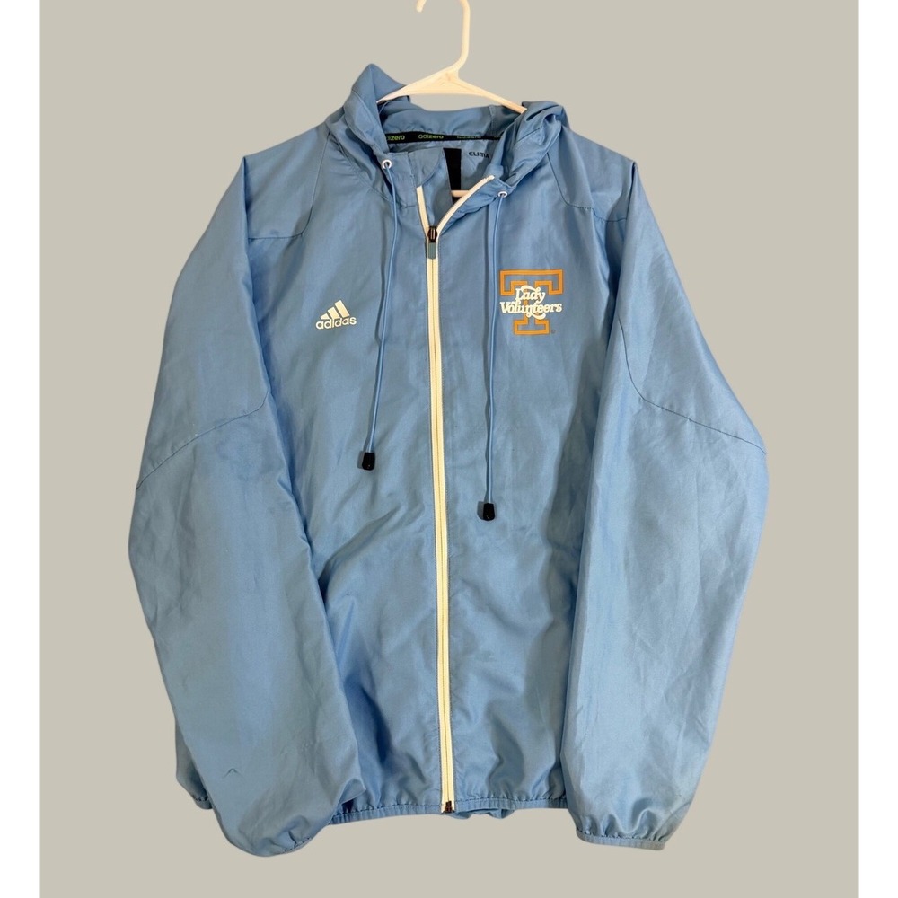 Adidas Tennessee Lady Volunteers Windbreaker Jacket Womens Medium Blue Full Zip